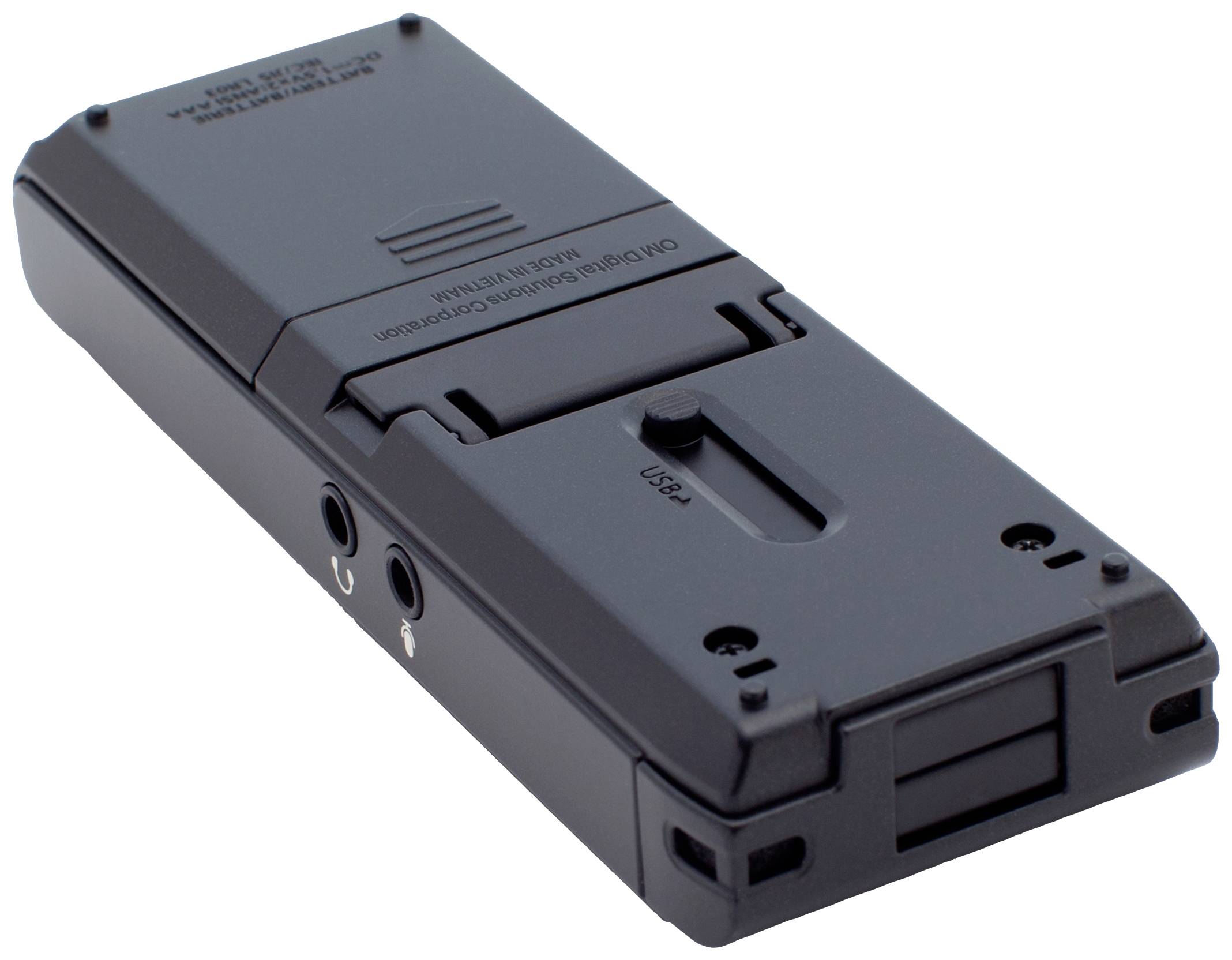 Un dispositif électronique rectangulaire sombre avec plusieurs connexions et curseurs, probablement un instrument de mesure ou de contrôle.