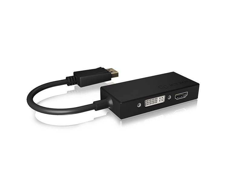 ICY BOX DisplayPort Adaptateur [1x DisplayPort mâle - 1x DVI, VGA femelle, HDMI femelle] IB-AC1031