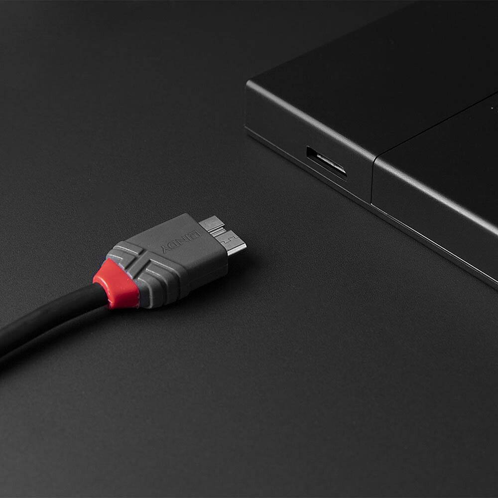 LINDY Câble USB USB 3.2 Gen1 (USB 3.0) USB-C® mâle, USB-Micro-B 3.0 mâle 0.50 m noir 36620
