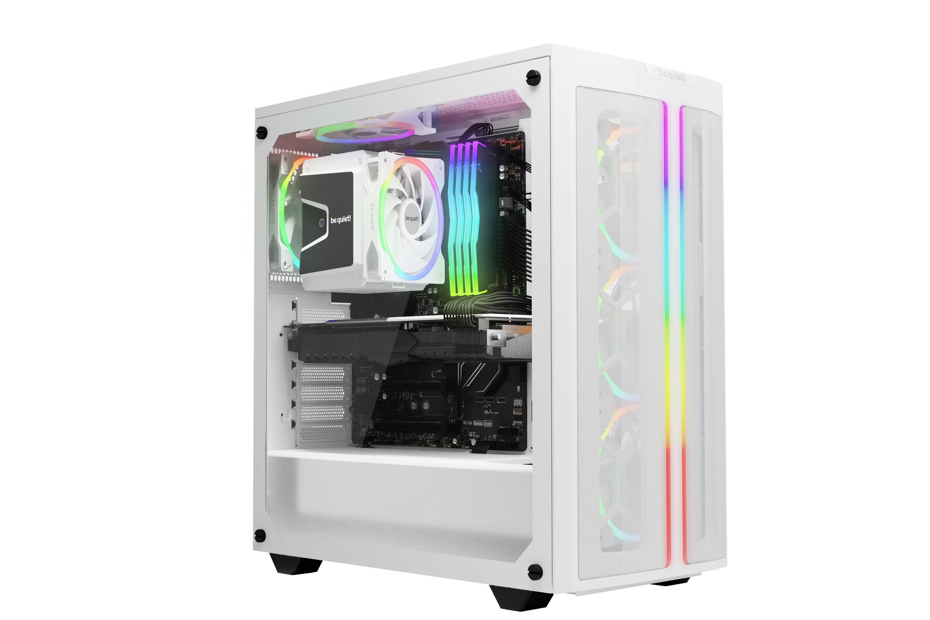 BeQuiet LIGHT WINGS WHITE 120mm PWM Triple Pack Ventilateur pour PC blanc (l x H x P) 120 x 120 x 25 mm avec éclairage LED, avec