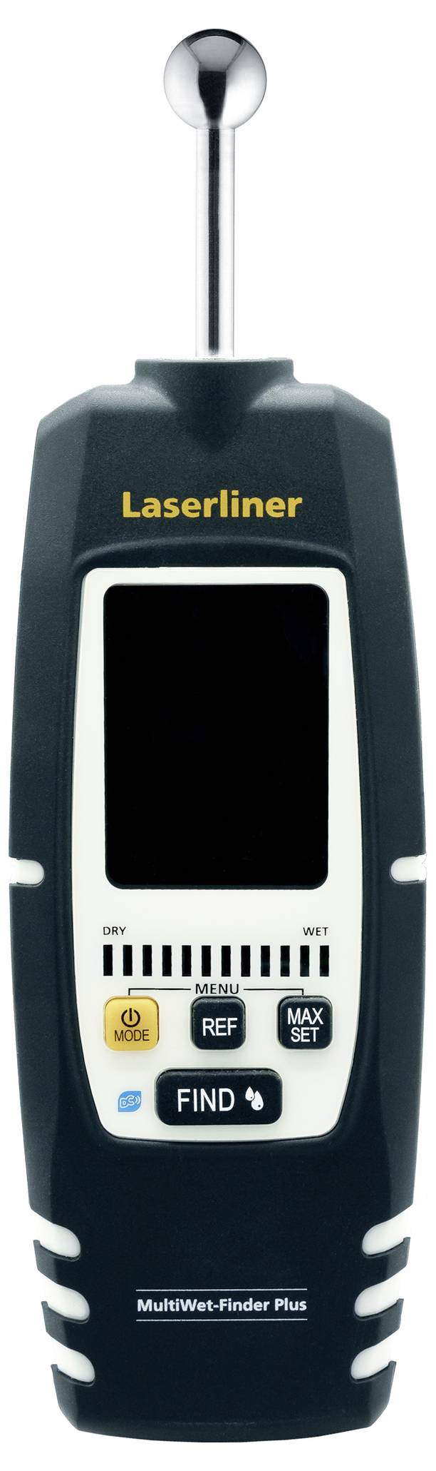 Appareil de détection de câbles et de conduites dans les murs, avec affichage numérique et antenne, marque 'Laserliner MultiFinder Plus'.