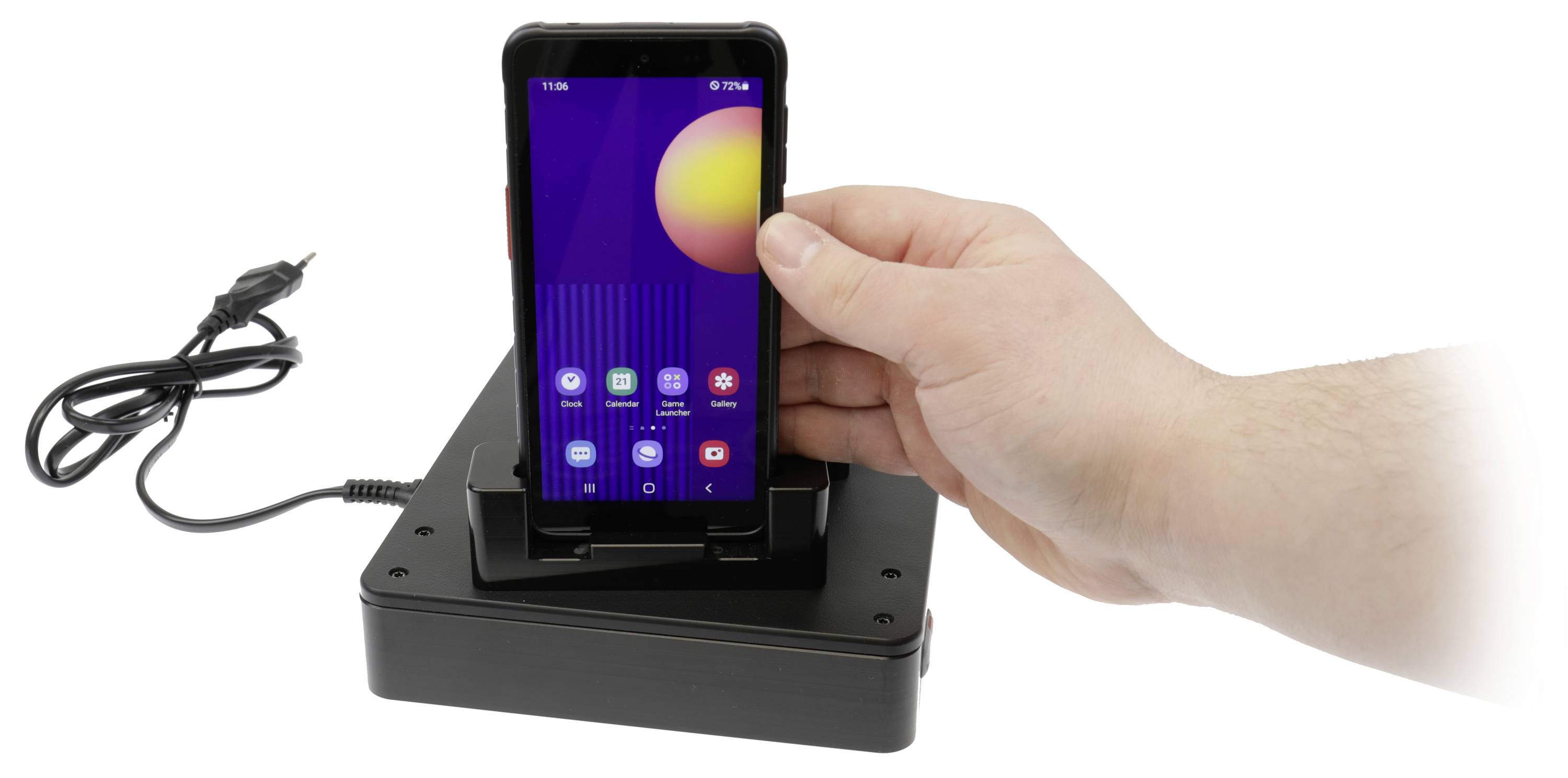 Brodit 216369 Adaptateur de charge 4 x Samsung, Galaxy Xcover 5 avec adaptateur pour l'Europe, avec adaptateur UK, avec