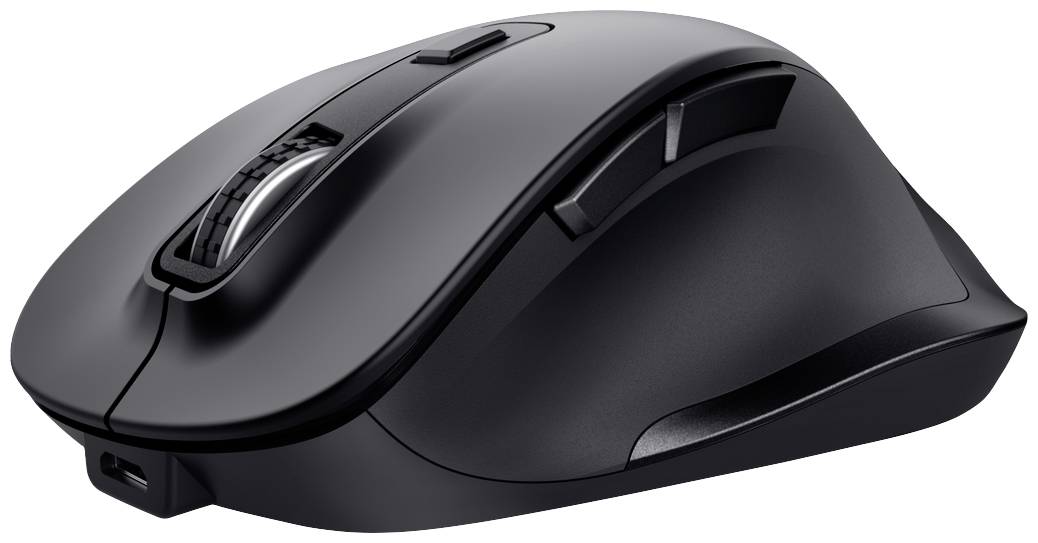 Trust FYDA Souris ergonomique radio optique noir 6 Boutons 2400 dpi ergonomique, rechargeable