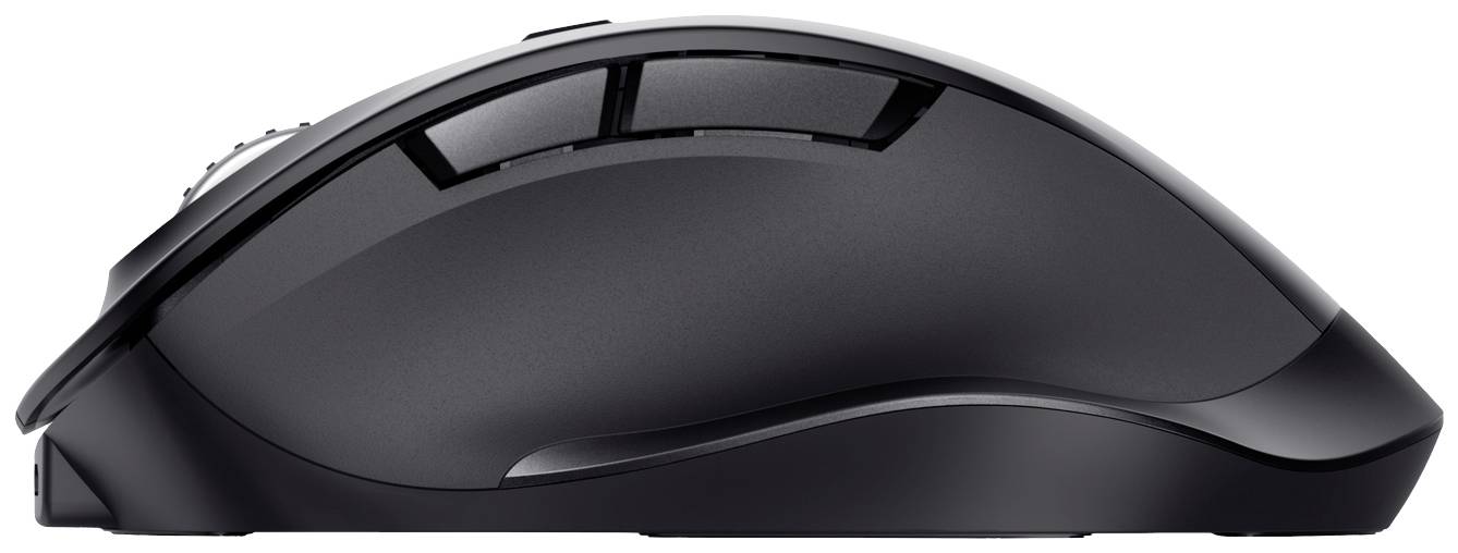 Trust FYDA Souris ergonomique radio optique noir 6 Boutons 2400 dpi ergonomique, rechargeable