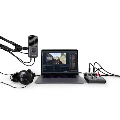 IK Multimedia iRig Stream Mic Pro Sur pied Micro de studio Type de transmission (détails):filaire avec trépied, avec câble jack IK Multimedia iRig Stream Mic Pro Sur pied Micro de studio Type de transmission (détails):filaire avec trépied, avec câble jack
