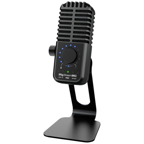 IK Multimedia iRig Stream Mic Pro Sur pied Micro de studio Type de transmission (détails):filaire avec trépied, avec câble jack IK Multimedia iRig Stream Mic Pro Sur pied Micro de studio Type de transmission (détails):filaire avec trépied, avec câble jack