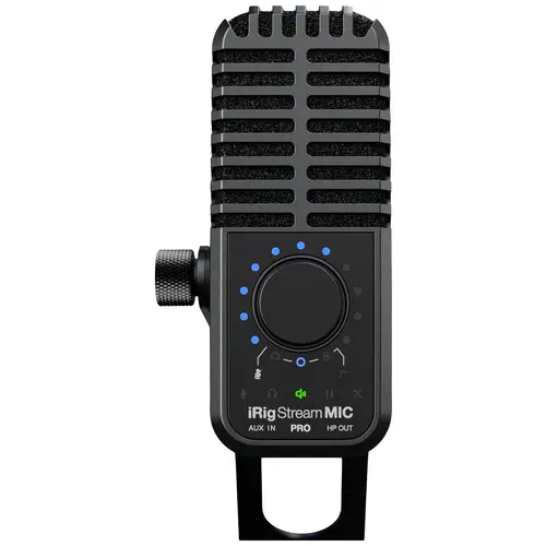 IK Multimedia iRig Stream Mic Pro Sur pied Micro de studio Type de transmission (détails):filaire avec trépied, avec câble jack IK Multimedia iRig Stream Mic Pro Sur pied Micro de studio Type de transmission (détails):filaire avec trépied, avec câble jack