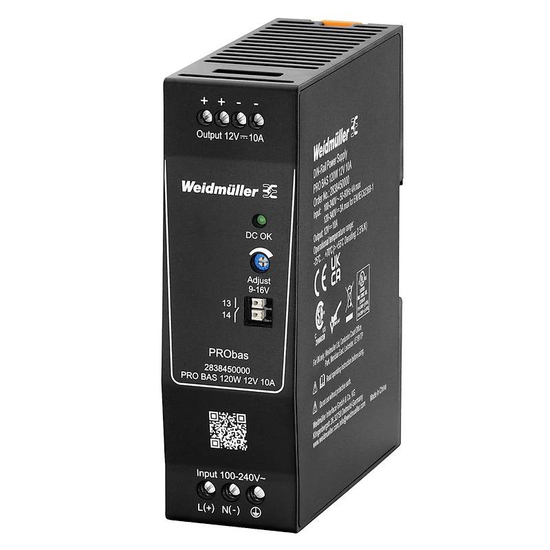 Weidmüller PRO BAS 120W 12V 10A Alimentation rail DIN Contenu 1 pc(s)