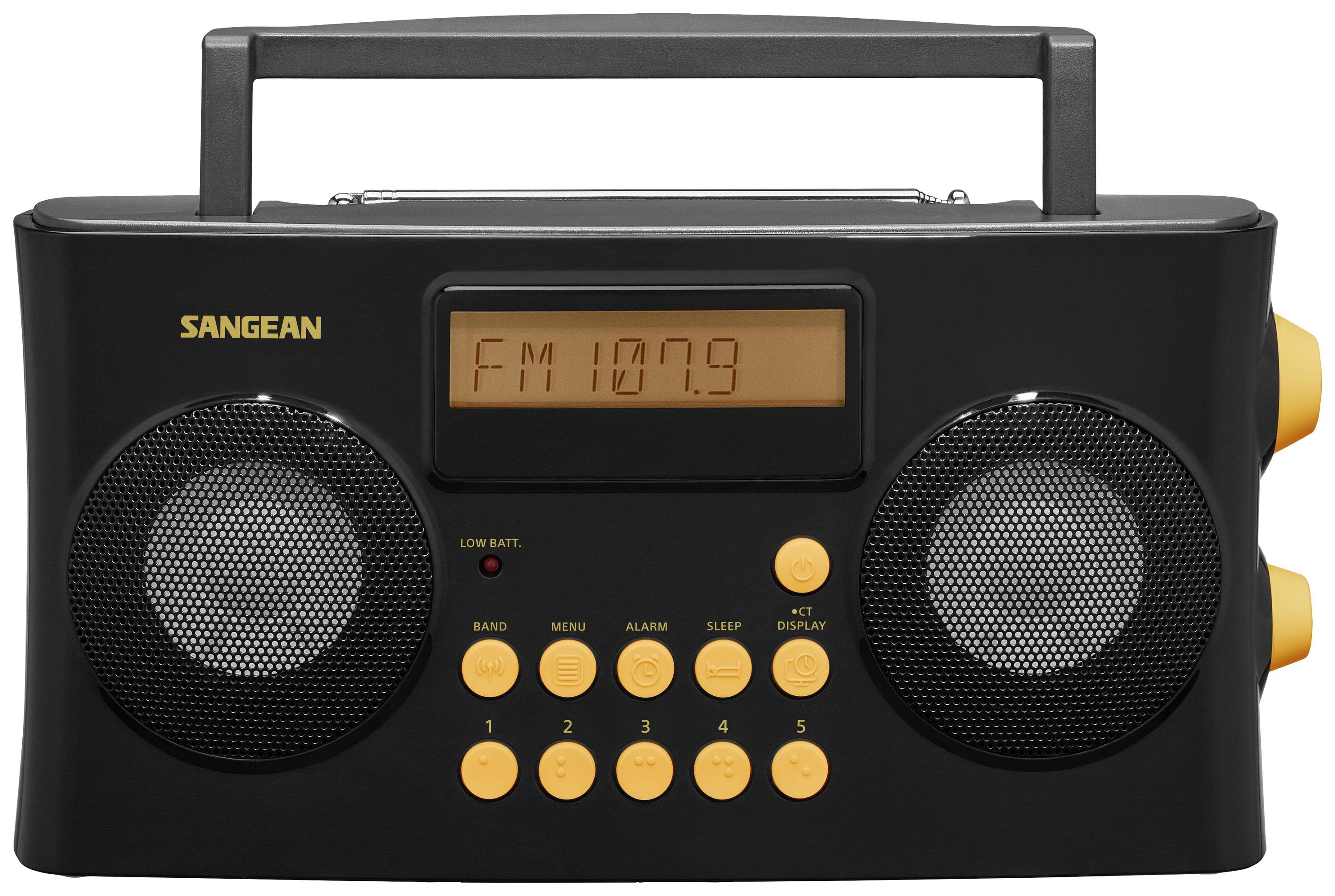 Sangean PR-D17 Radio de poche FM, AM, FM AUX synthèse vocale, touche sensitive, fonction réveil noir