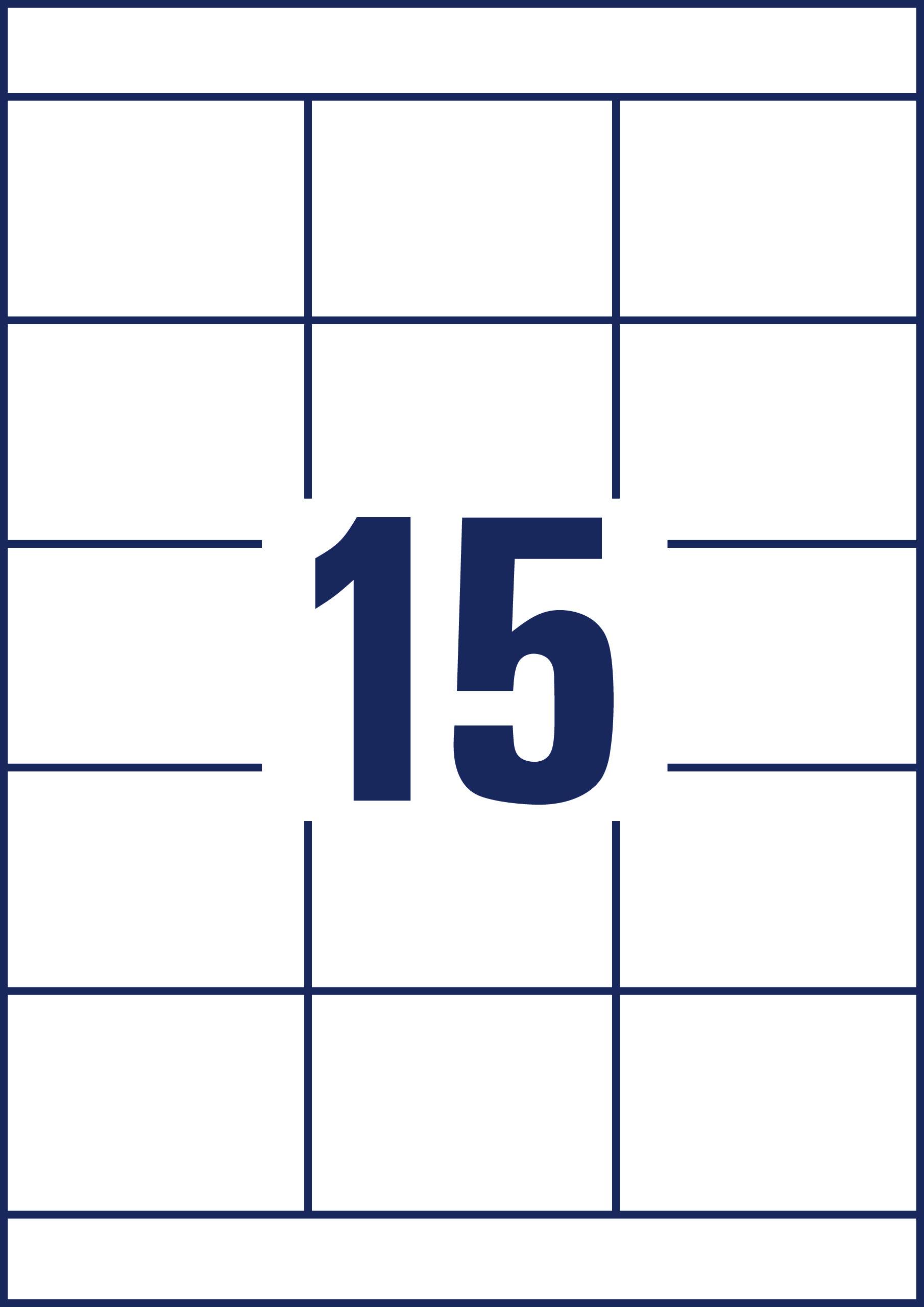 '15' au centre d'un quadrillage composé de 12 cases au total.