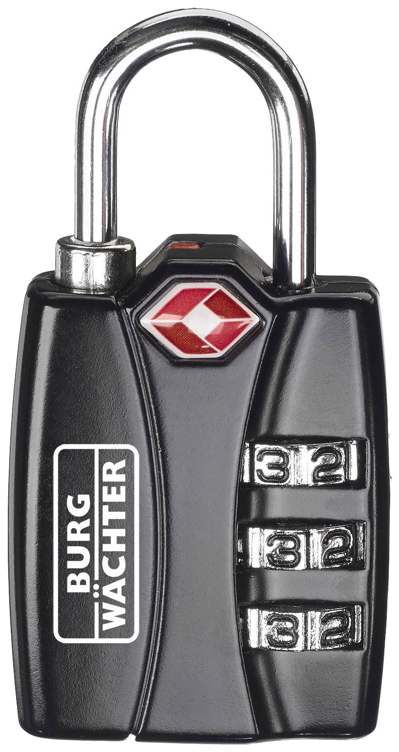 Burg Wächter 32991 Cadenas 30.80 mm TSA noir avec serrure à combinaison