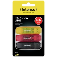 Intenso Rainbow Line Clé USB 32 GB jaune, rouge, noir 3502483 USB 2.0 Intenso Rainbow Line Clé USB 32 GB jaune, rouge, noir 3502483 USB 2.0
