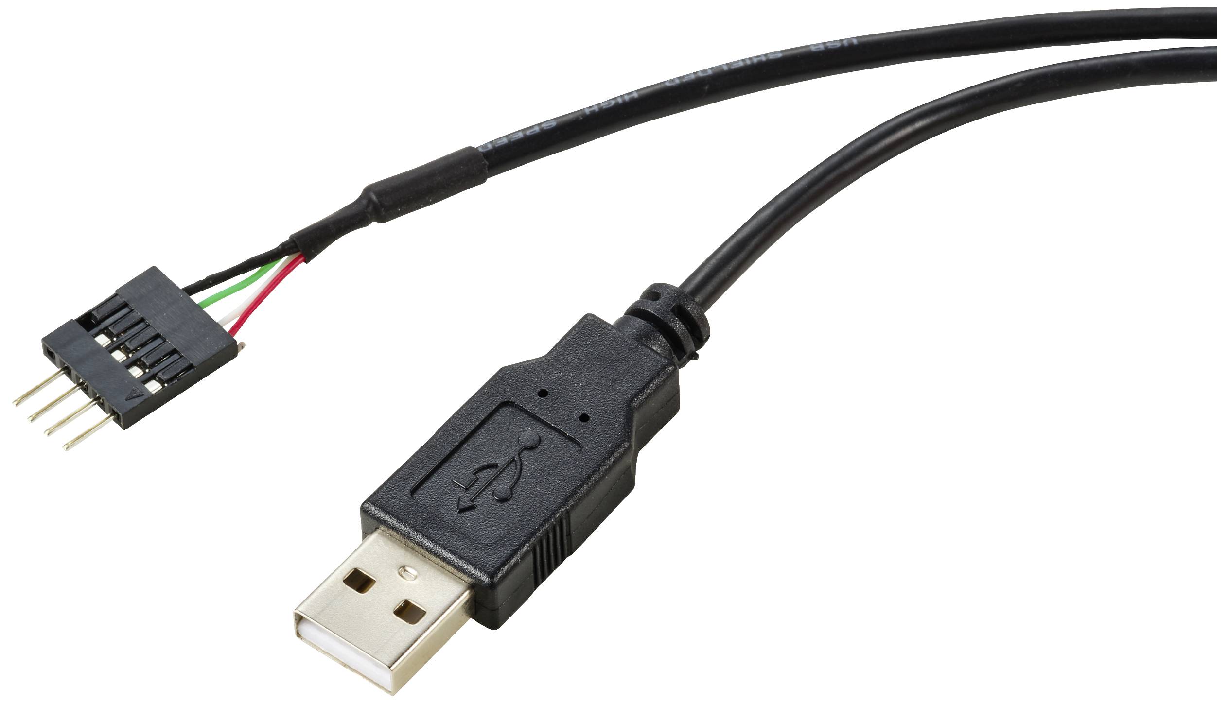 Renkforce Câble USB USB 2.0 En-tête de broche 4 pôles, USB-A mâle 0.40 m noir blindage par tresse RF-5719750