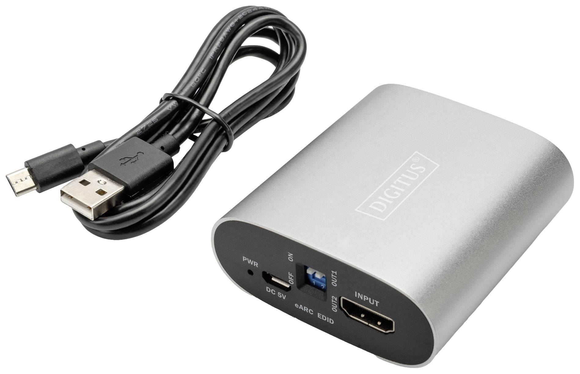 Digitus DS-45337 HDMI Adaptateur argent, noir eARC
