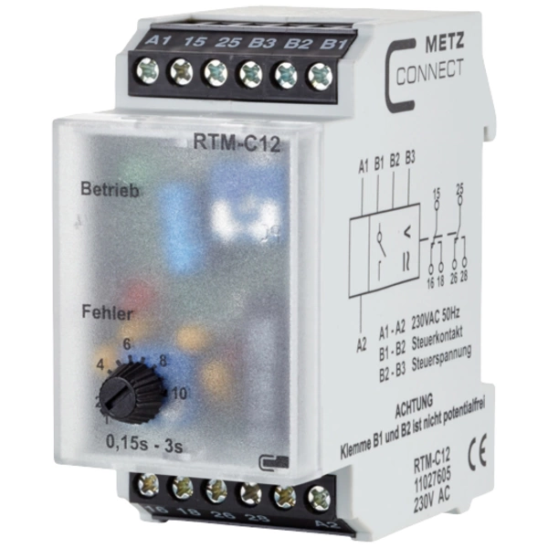 Metz Connect 11027605 RTM-C12 Relais temporisé 230 V/AC 1 pc(s) 2 inverseurs (RT) Metz Connect 11027605 RTM-C12 Relais temporisé 230 V/AC 1 pc(s) 2 inverseurs (RT)