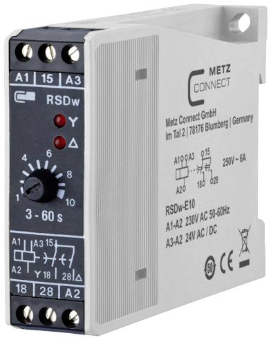 Metz Connect 11016141280517 RSDw-E10 Relais étoile triangle 230 V/AC 1 pc(s) 1 inverseur (RT)