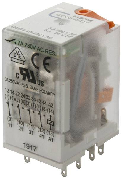 Metz Connect 110017051407 Relais enfichable 230 V/AC 7 A 4 inverseurs (RT) 1 pc(s)