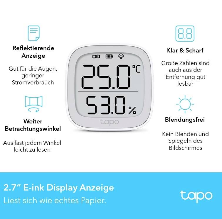 TP-LINK Capteur de température et capteur d'humidité de l'air Smarter Temperatur- und Feuchtigkeitsmonitor
