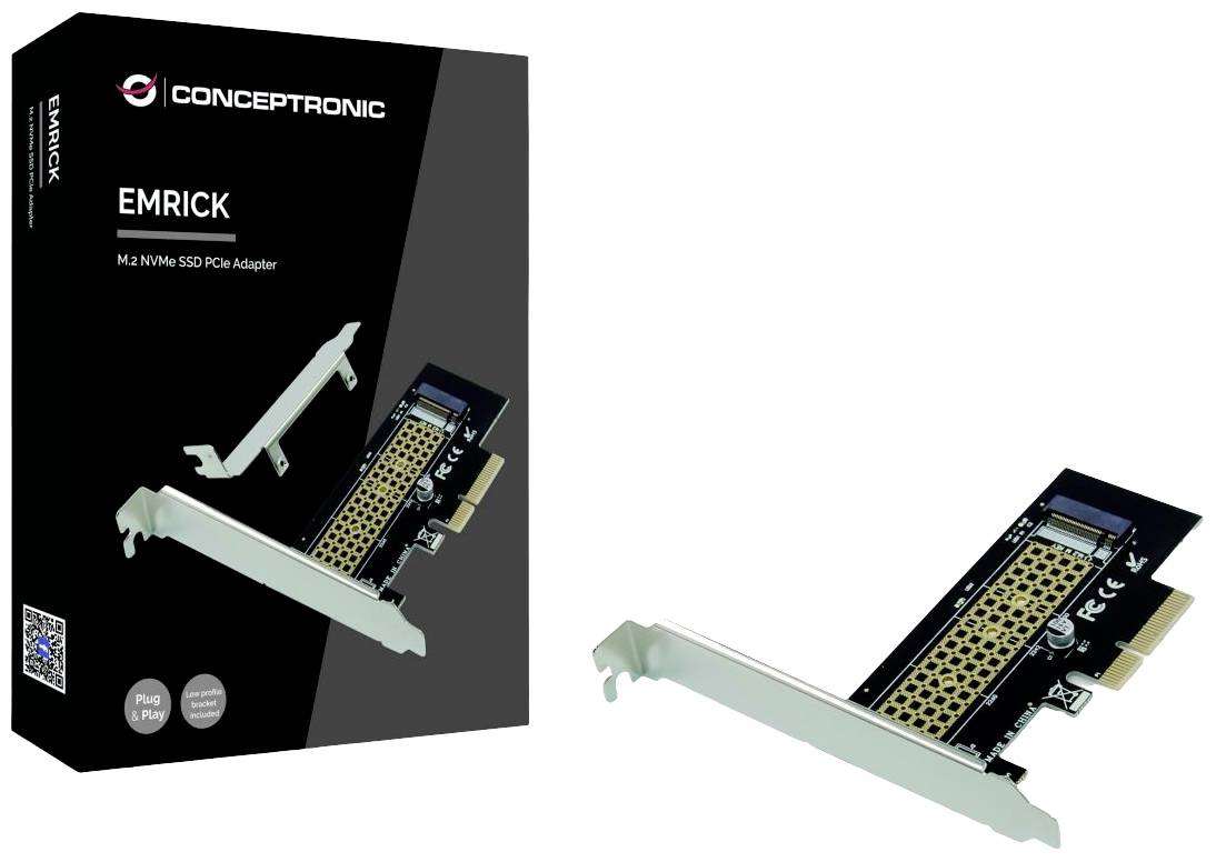 Conceptronic EMRICK05B Contrôleur M.2 M.2 PCIe NVMe, PCIe 3.0 x4 PCIe x4