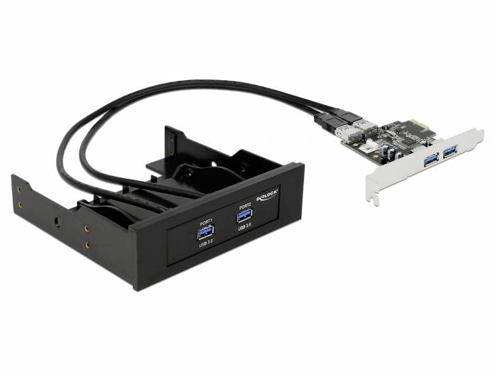 Delock 61893 2+2 ports Carte contrôleur USB 3.0