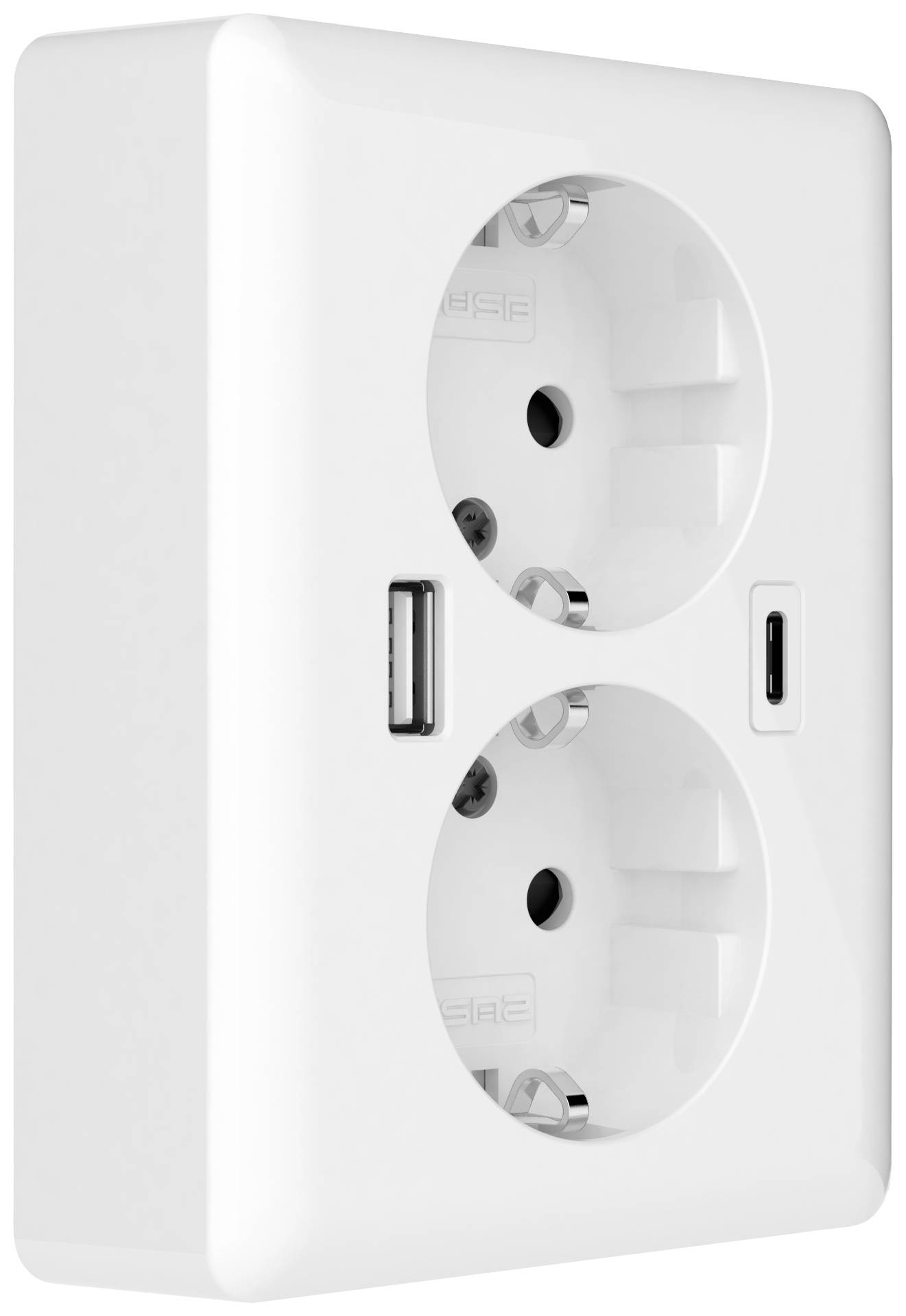 2USB 2U-449221 Boîtier encastrable avec USB-C®, avec sortie de charge USB blanc (brillant)