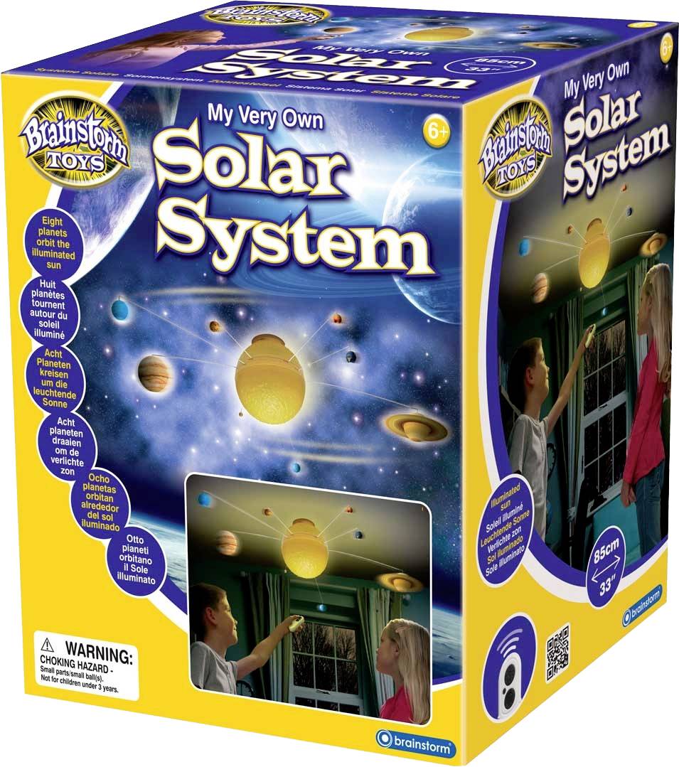 Kit Système Solaire à monter soi-même pour enfants à partir de 6 ans. Comprend 8 modèles planétaires lumineux au plafond. Fonctionnement à piles, 85 cm.