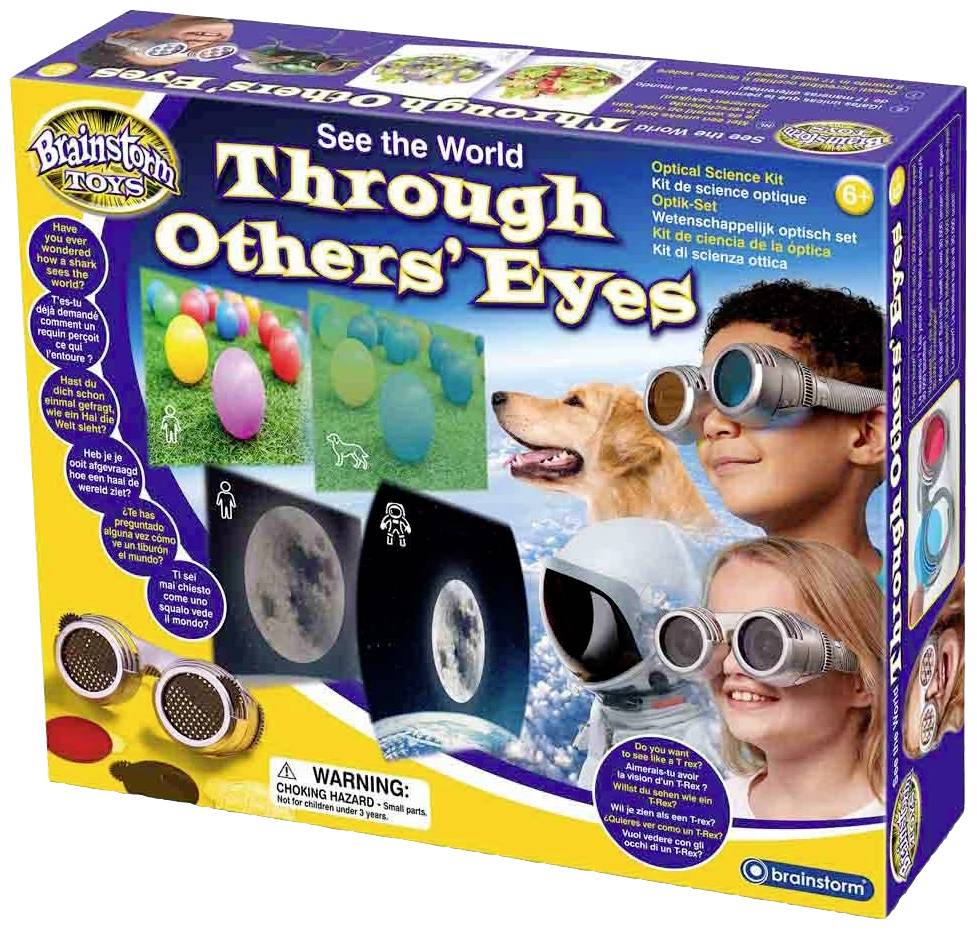 Emballage d'un ensemble de jeu 'Voir le monde à travers les yeux des autres' avec des lunettes simulant différentes perspectives. Recommandé à partir de 6 ans.