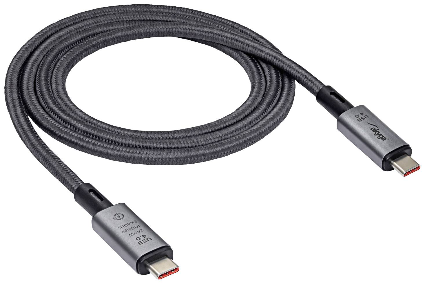Akyga Câble USB USB-C® mâle, USB-C® mâle 1.00 m gris AK-USB-45