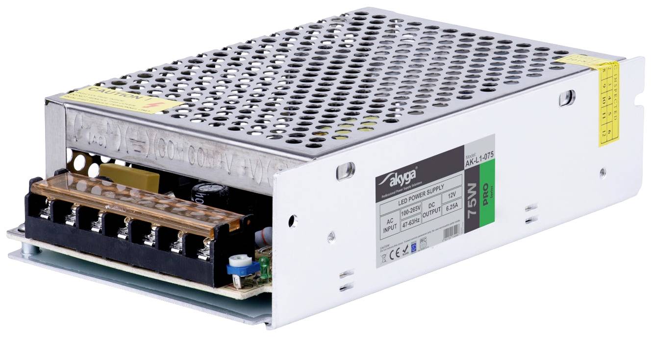 Akyga AK-L1-075 Bloc d'alimentation industriel 15 V/DC 6.25 A 75 W