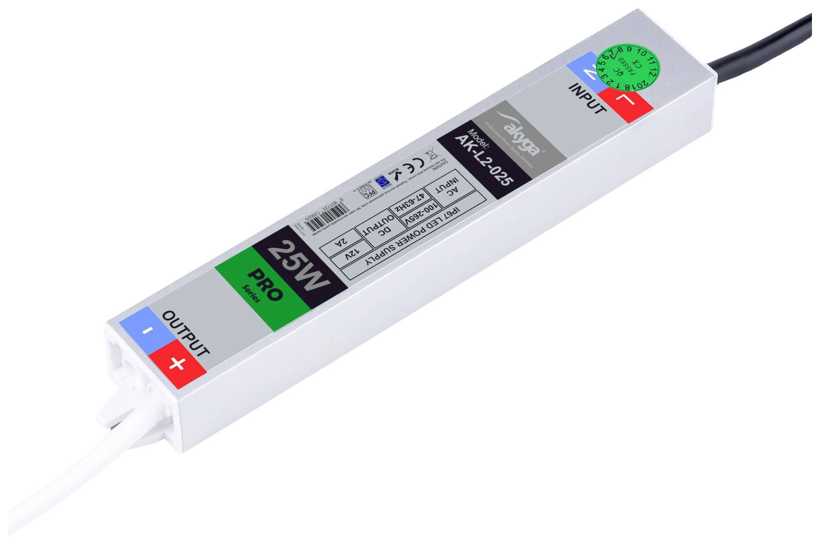 Akyga AK-L2-025 Bloc d'alimentation industriel 12 V/DC 2 A 25 W