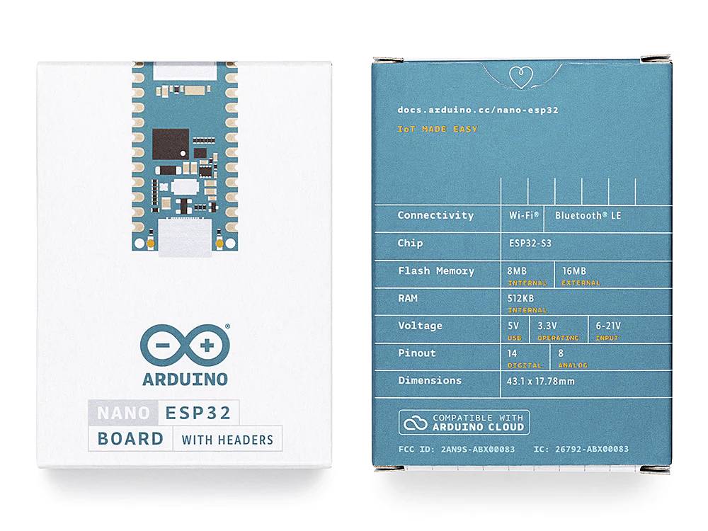 Arduino ABX00083 Carte Nano ESP32 with headers Nano
