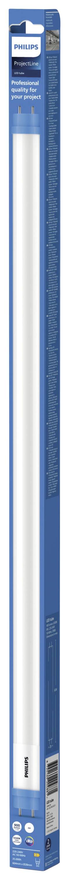 Philips LED Tubes LED CEE: E (A - G) G13 forme de tube T8 8 W blanc froid (Ø x L) 28 mm x 604 mm 1 pc(s)
