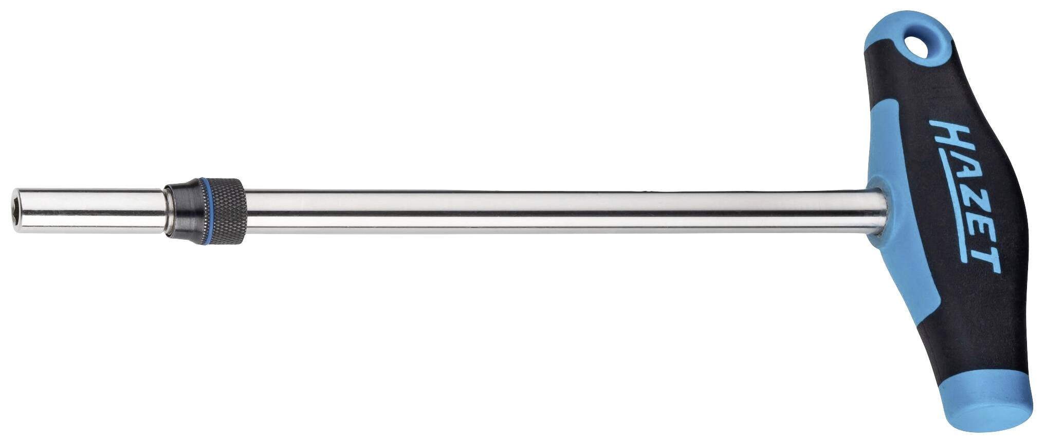 Une clé à poignée en T avec une prise ergonomique et une longue connexion métallique, adaptée aux tâches techniques précises.
