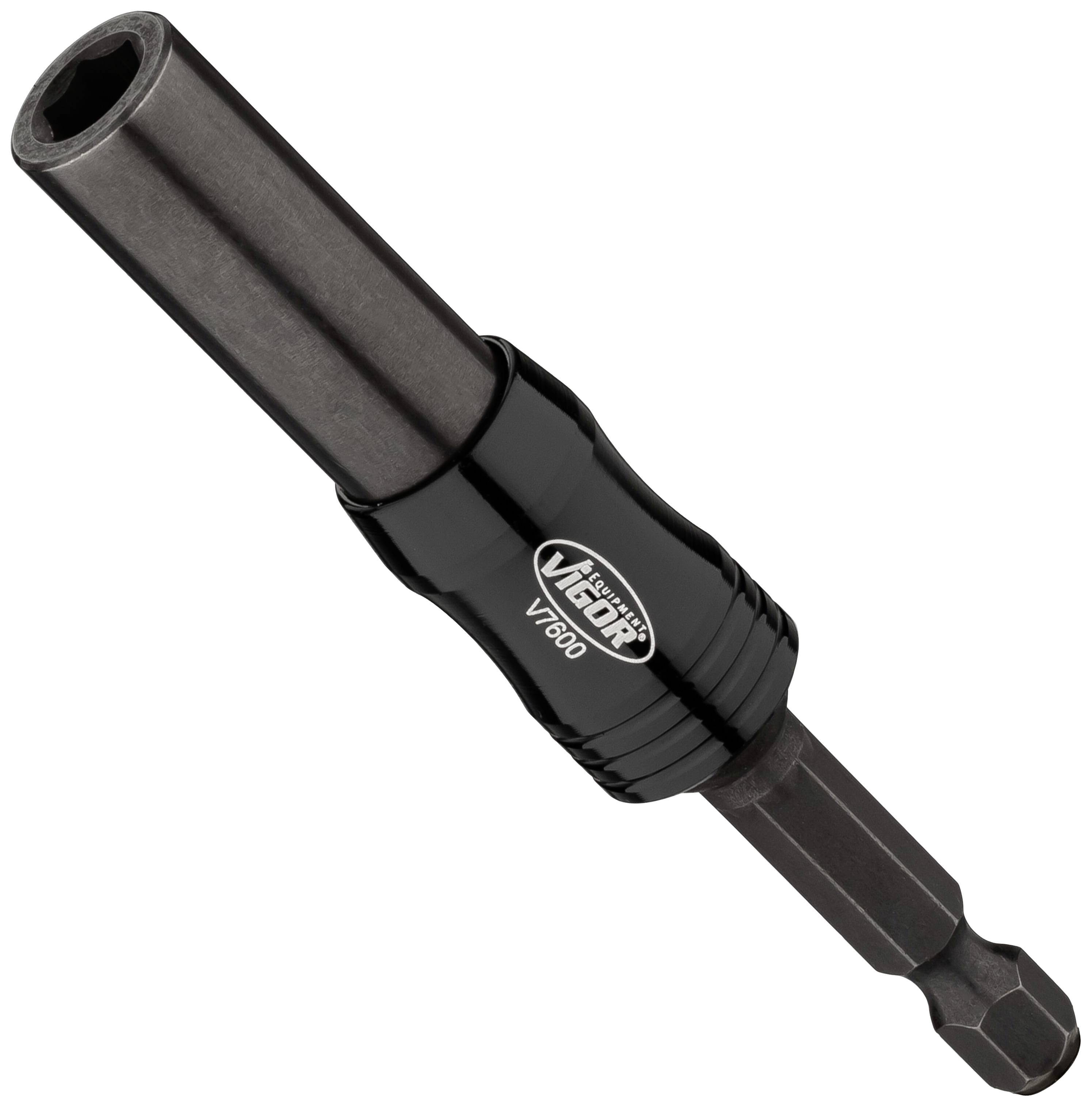 Un prolongateur de mèche noir de Wera avec tige hexagonale et tête magnétique.