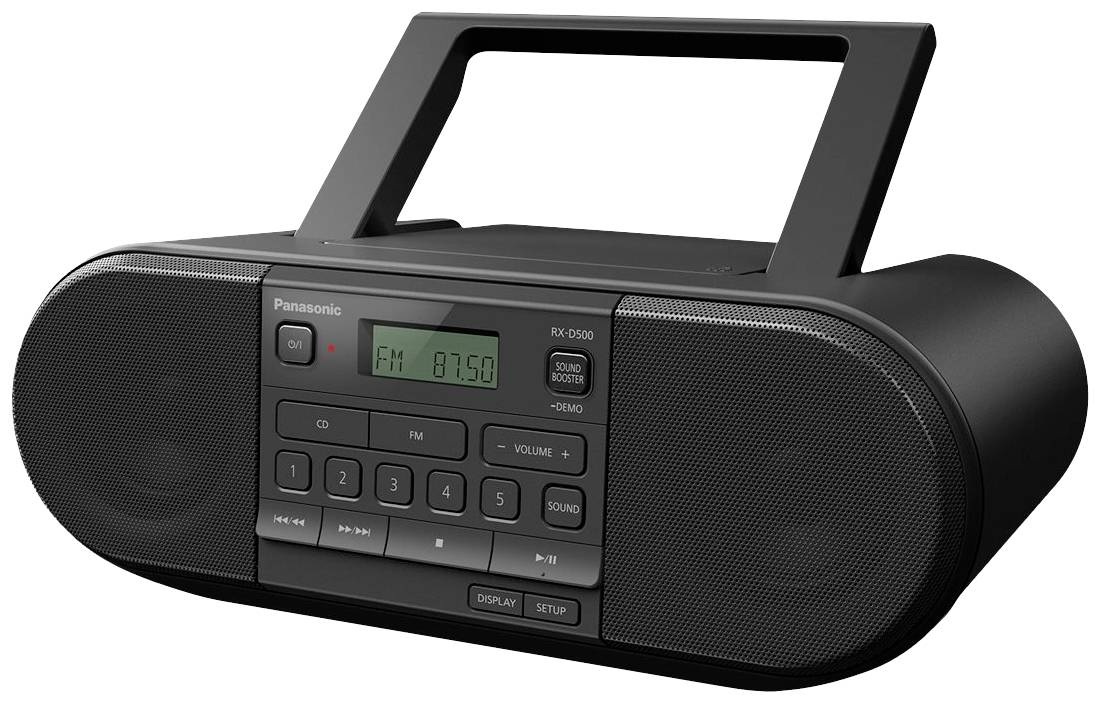 Panasonic RX-D500EG-K Radio-lecteur CD FM CD, FM, USB noir
