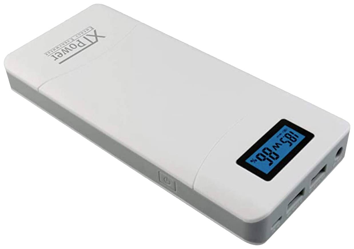 XTPower XT-16000 QC3 Powerbank (batterie supplémentaire) 15600 mAh Li-Ion USB, prise femelle DC 3,5 mm blanc affichage du statut