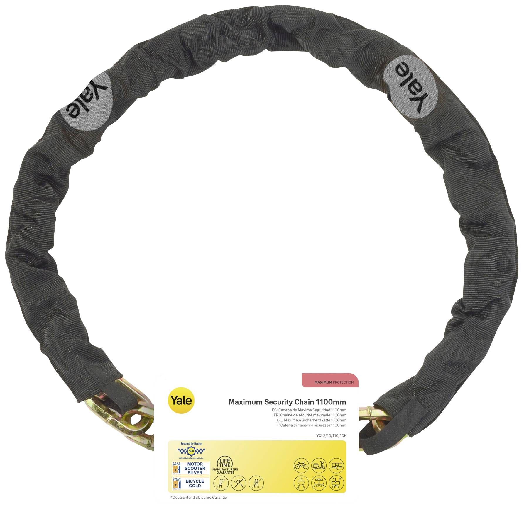 YALE Chaîne d'extension de sécurité boucle pour cadenas