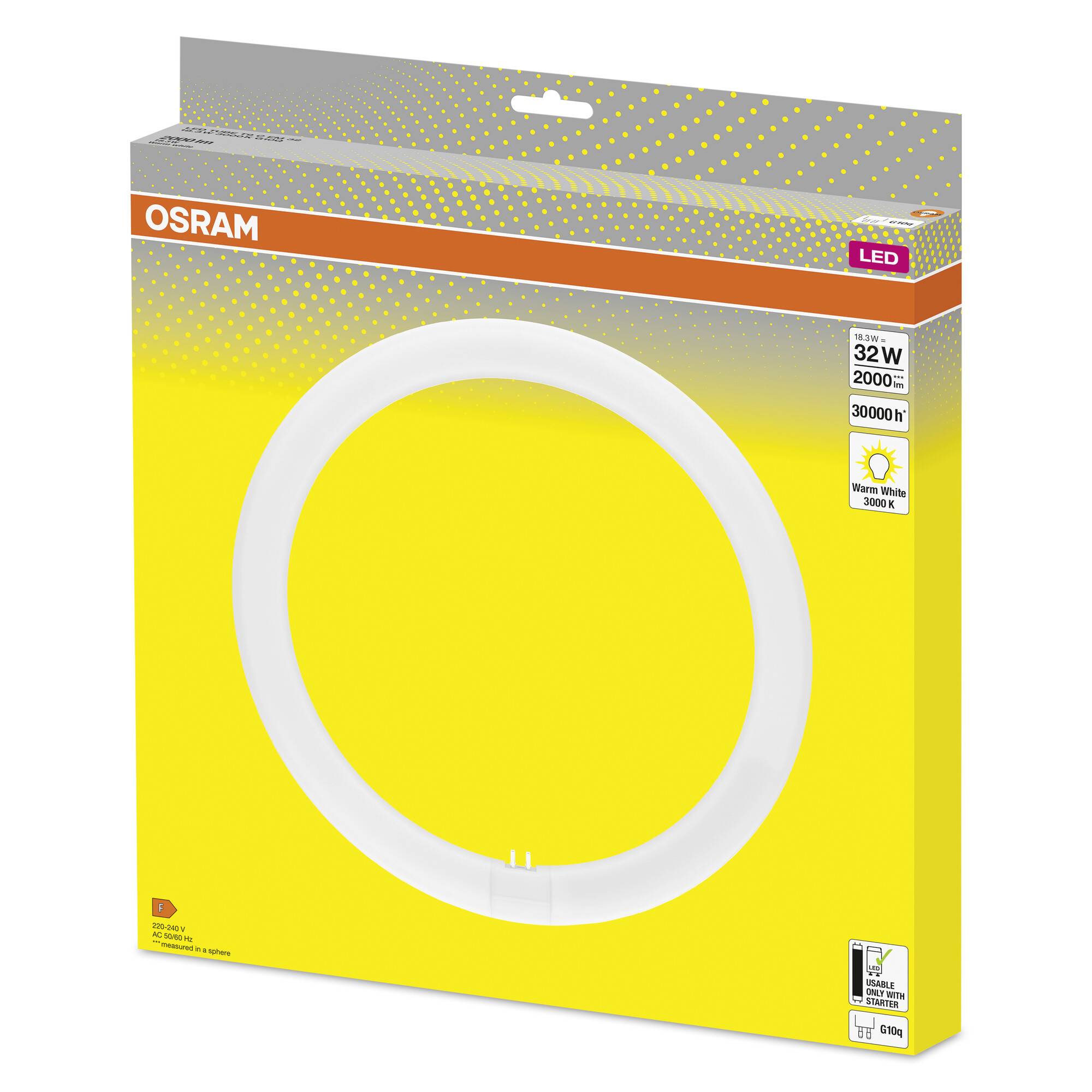 OSRAM HOMELIGHTING Tubes LED CEE: F (A - G) G10q forme d'anneau 18.3 W = 32 W blanc chaud (Ø x L) 300 mm x 300 mm 1 pc(s)