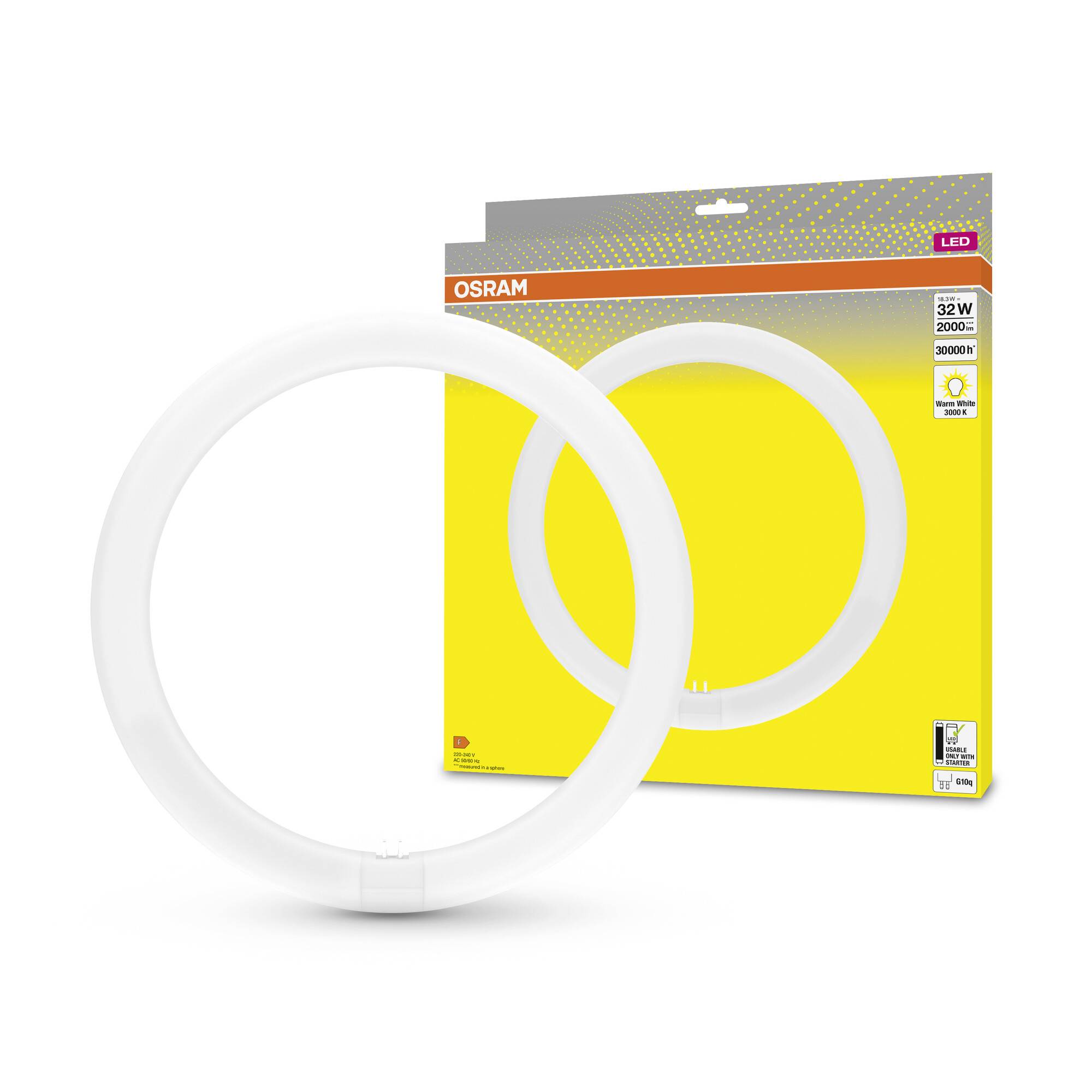 OSRAM HOMELIGHTING Tubes LED CEE: F (A - G) G10q forme d'anneau 18.3 W = 32 W blanc chaud (Ø x L) 300 mm x 300 mm 1 pc(s)