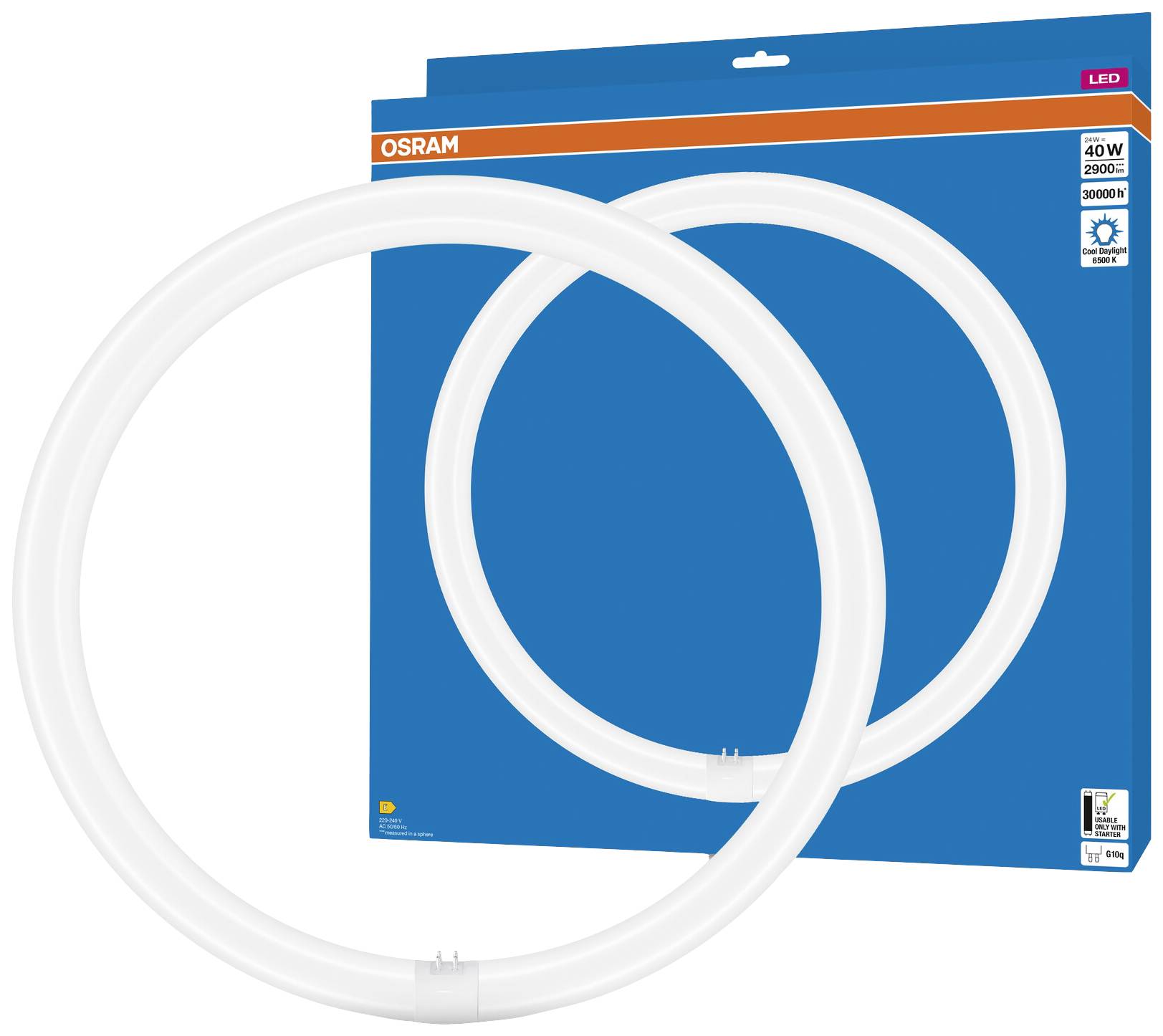 OSRAM HOMELIGHTING Tubes LED CEE: E (A - G) G10q forme d'anneau 24 W = 40 W blanc froid (Ø x L) 400 mm x 400 mm 1 pc(s)