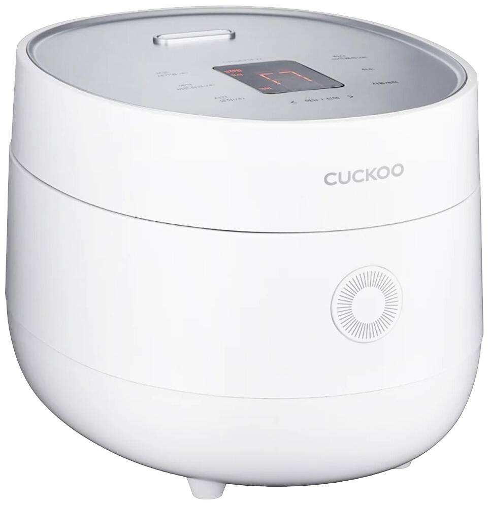 Cuckoo CR-0675F Cuiseur à riz blanc mat avec écran, avec verre doseur, fonction minuteur