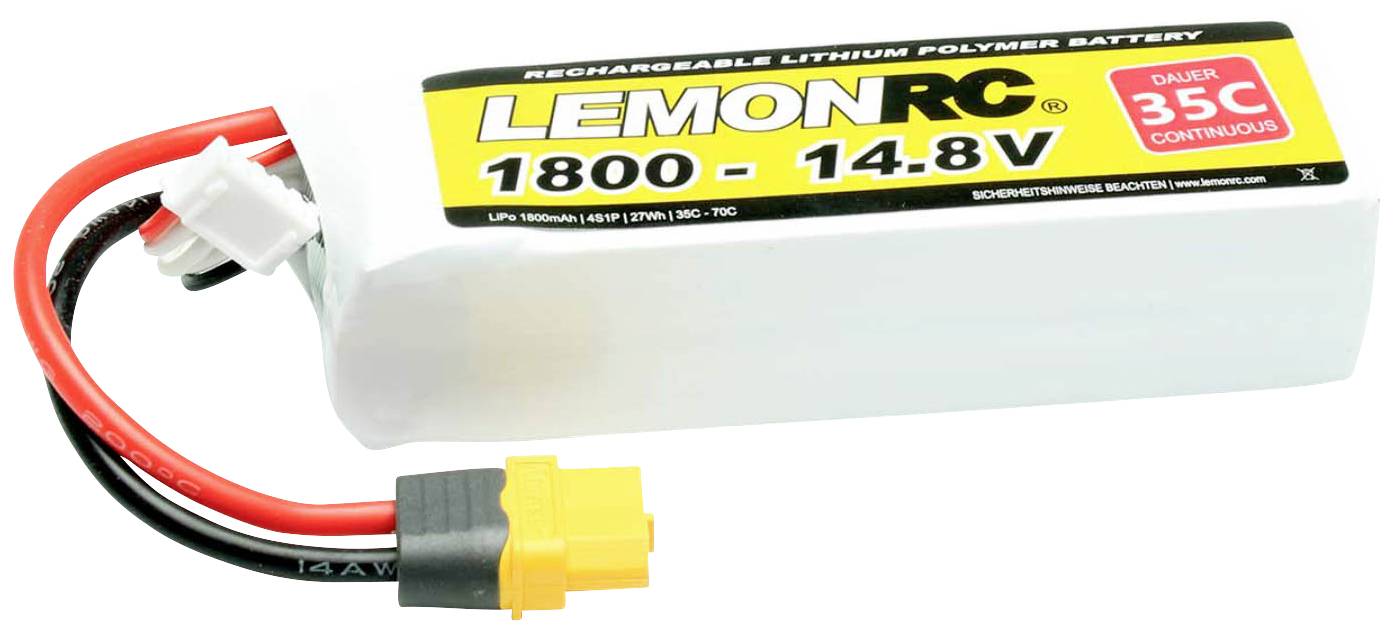 LemonRC Pack de batterie (LiPo) 14.8 V 1800 mAh Nombre de cellules: 4 35 C Softcase XT60