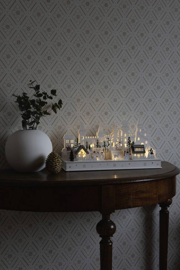 Konstsmide 3257-210 Décor à LED Marché de Noël blanc chaud LED blanc chaud minuteur, avec interrupteur