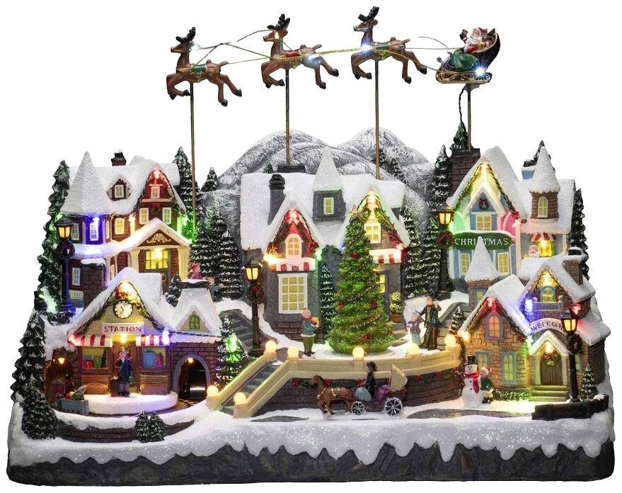 Konstsmide 4256-000 Décor à LED village multicolore LED multicolore avec interrupteur, avec musique