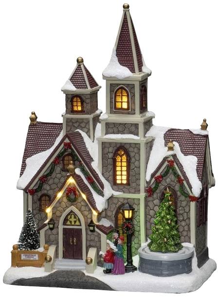 Konstsmide 4251-000 Décor à LED église multicolore LED multicolore avec interrupteur, avec musique
