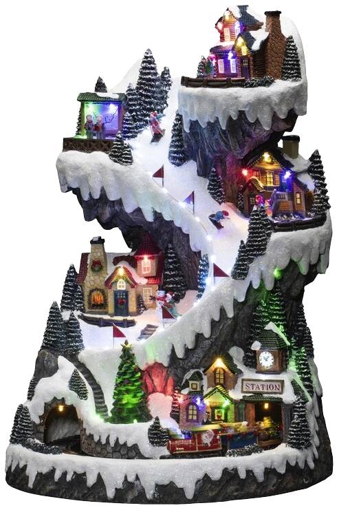 Konstsmide 4257-000 Décor à LED piste de ski multicolore LED multicolore avec interrupteur, avec musique