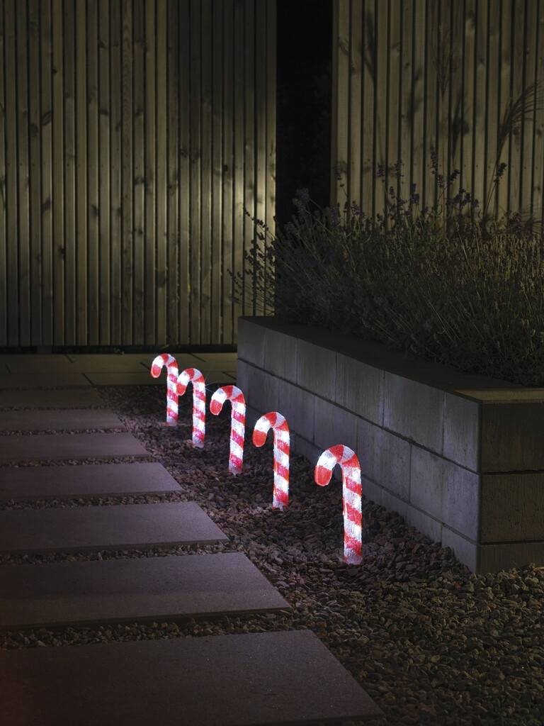 Konstsmide 6229-203 Acryl-Figur CEE: G (A - G) sucre d'orge jeu de 5 or LED blanc froid