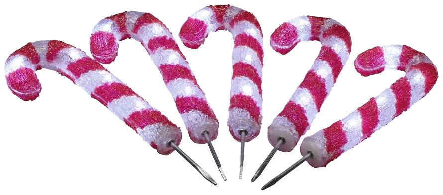 Konstsmide 6229-203 Acryl-Figur CEE: G (A - G) sucre d'orge jeu de 5 or LED blanc froid