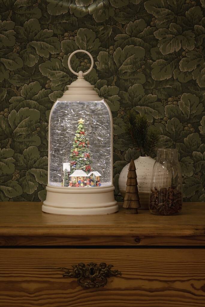 Konstsmide 4292-200 Lanterne à LED Marché de Noël blanc chaud LED blanc rempli d'eau, minuteur