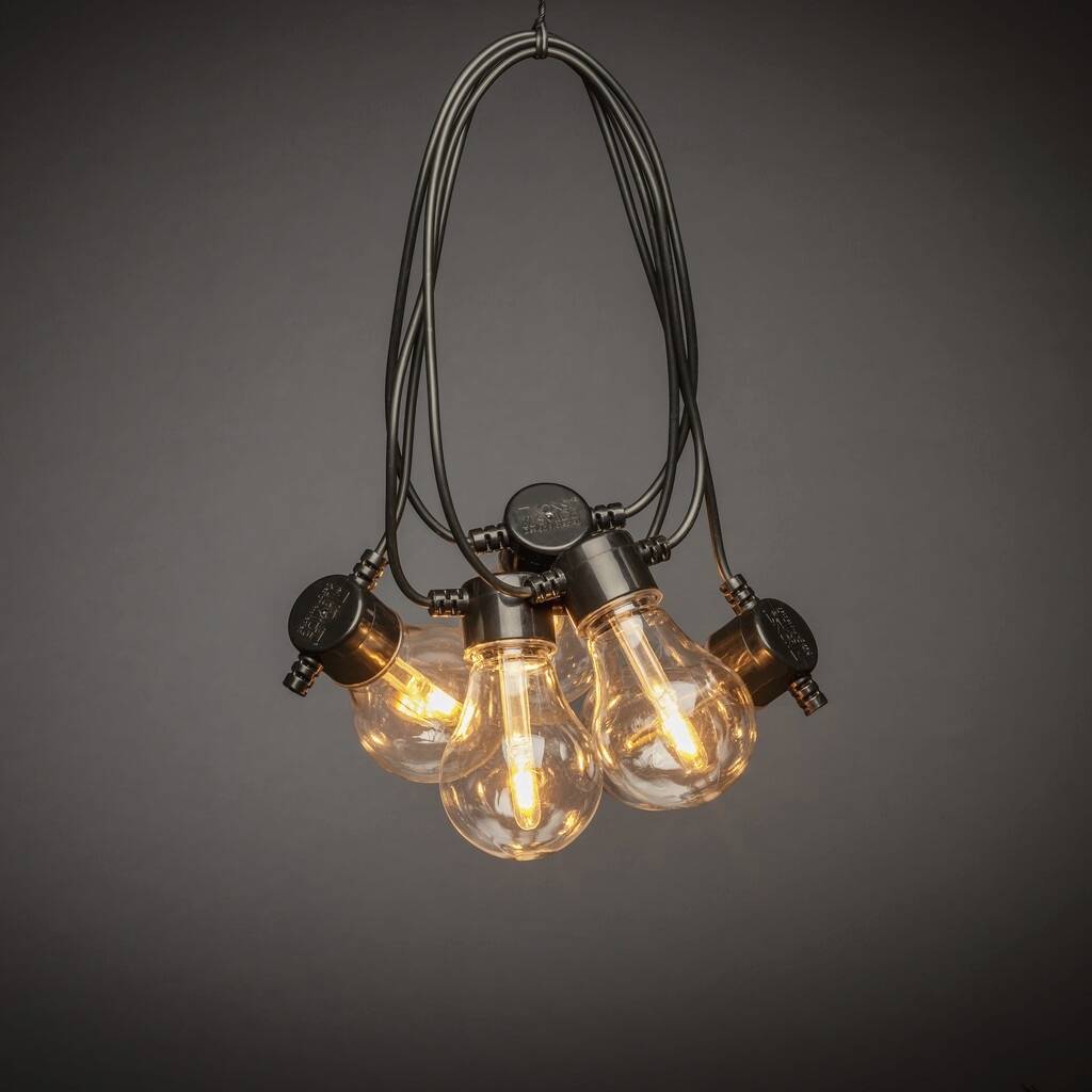 Konstsmide 2341-800SP Guirlande lumineuse solaire pour l'extérieur à batterie Nombre de lumière 10 LED ambré Longueur éclairée